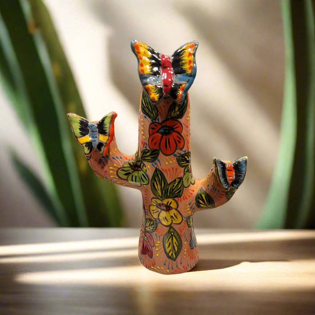 Cactus Statue | Colorful Handmade Mexican Art