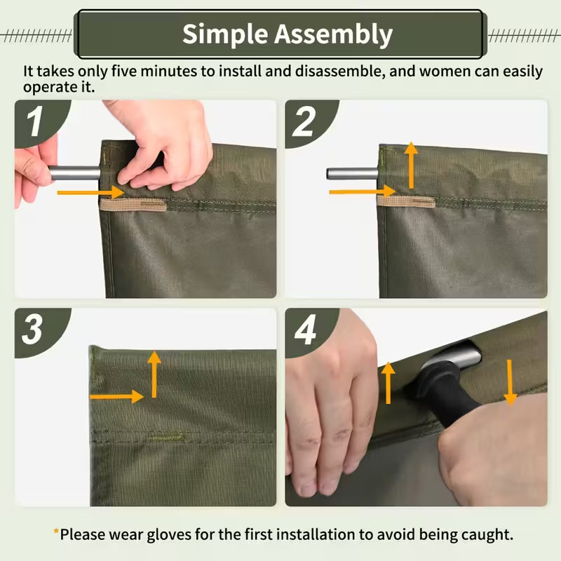 Compact Camping Cot Backpacking Ultralight Folding Lightweight Heavy Duty • Easy Setup, Durable Aluminum Alloy • Camping Cot, Hiking Gear • Portable Design, Sturdy Frame • Hiking Accessory, Hikers Gear • for Outdoor Hiking Travel Beach