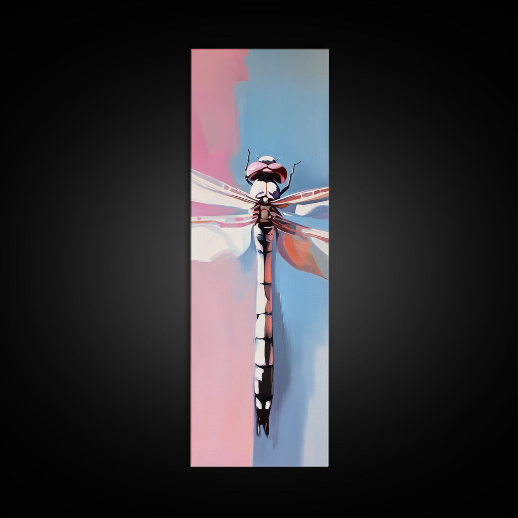 Dragonfly Close-Up, Nature Abstract, Insect Art, Canvas Print, Soft Color Wall Decor, Modern Home, Botanical Aesthetic, Living Room Art