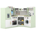 Corner Kids Play Kitchen with Washing Machine and Ice Maker Gift for Boys Girls