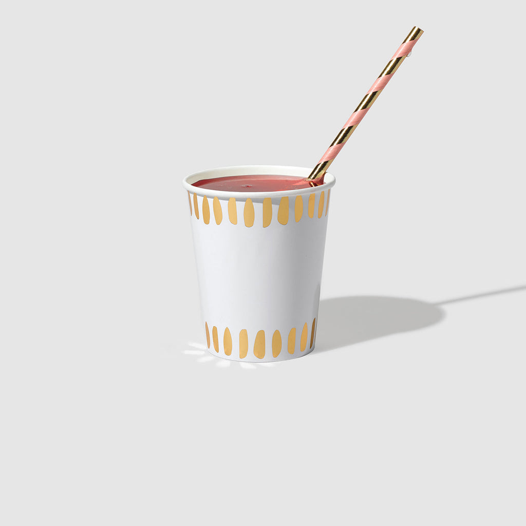 White Brushstroke Cups (10 per pack)
