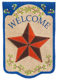 Country Star Garden Flag 2 Sided Burlap Welcome