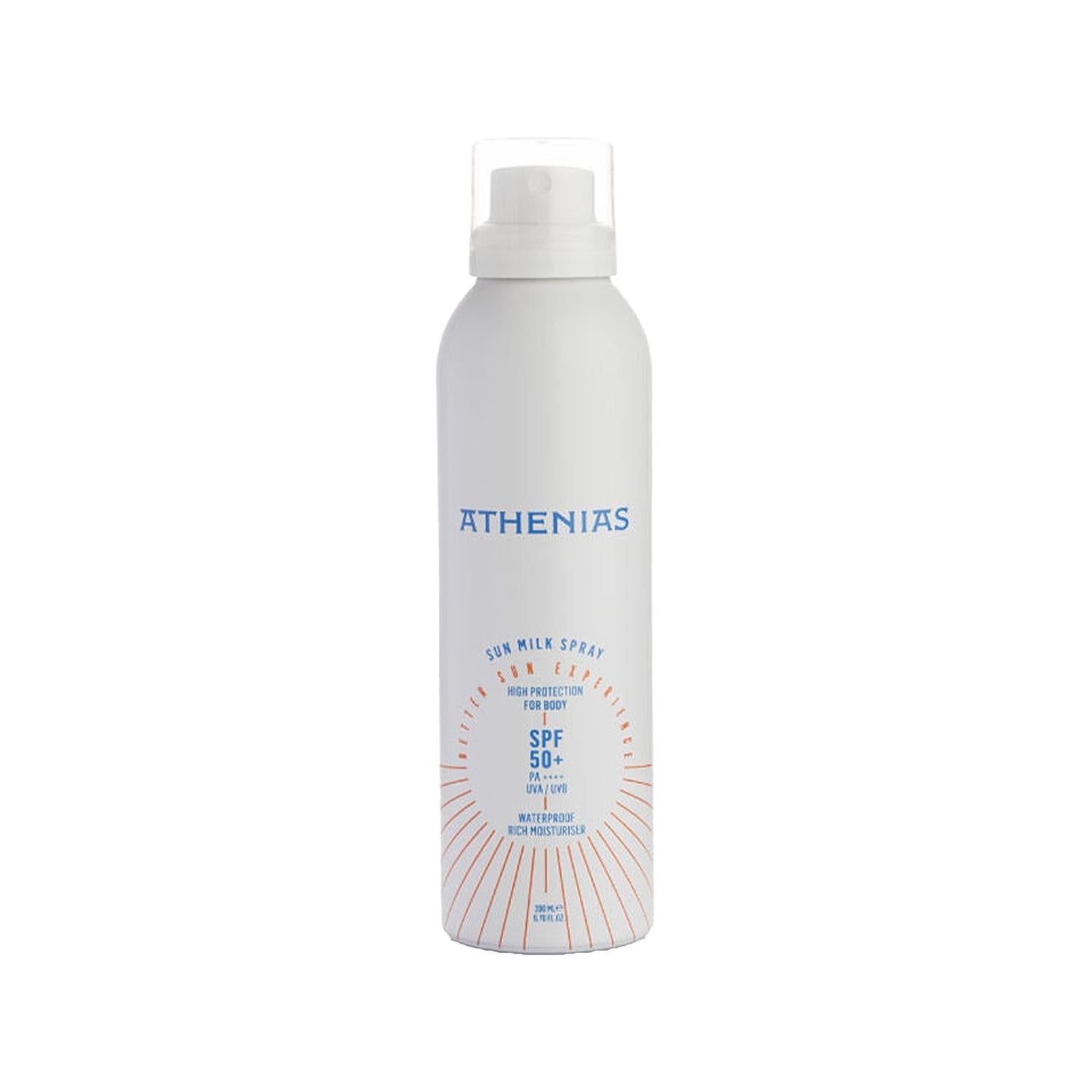 Athenias Sun Milk Spray SPF50+ 200 ml - High SPF Sunscreen Spray