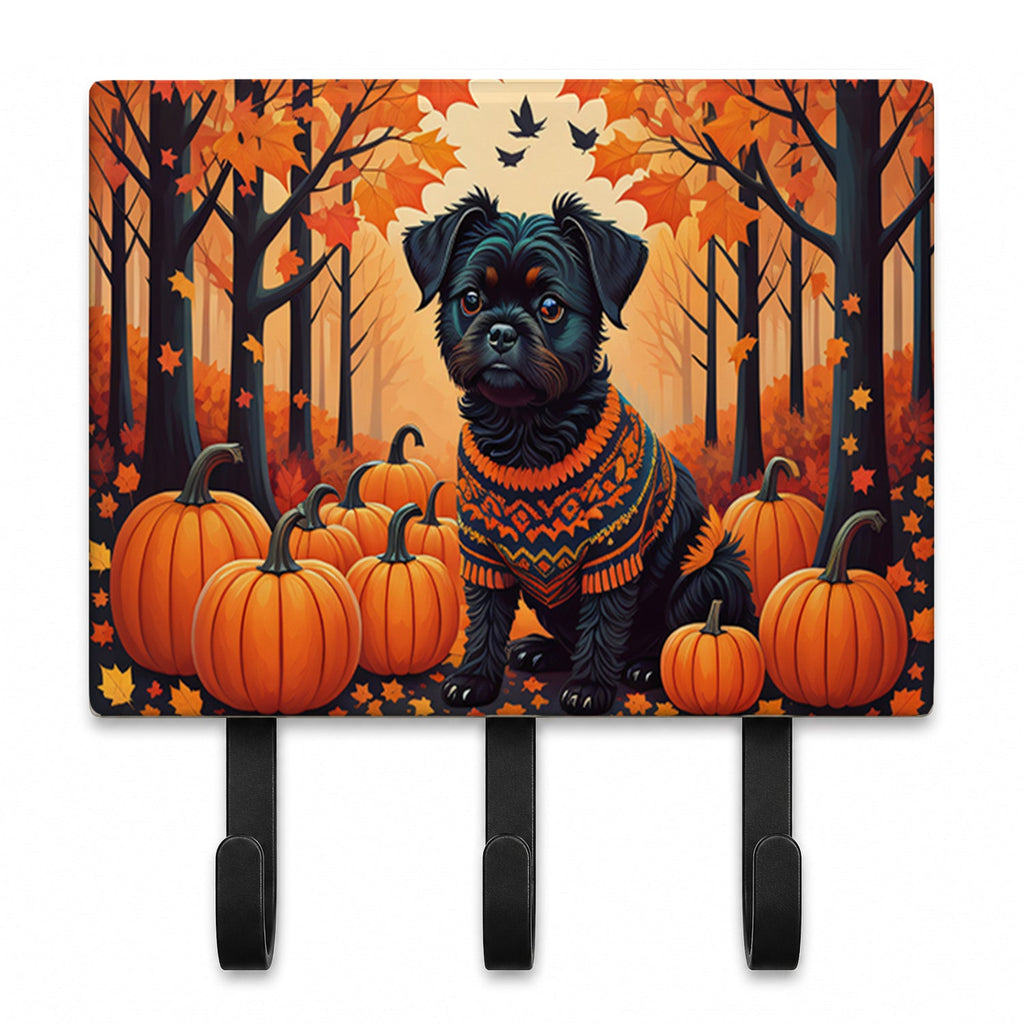 Affenpinscher Fall Leash or Key Holder Wall Hooks, Coat Rack Wall Mount, for Hanging Keys, Towels, Aprons, Leashes