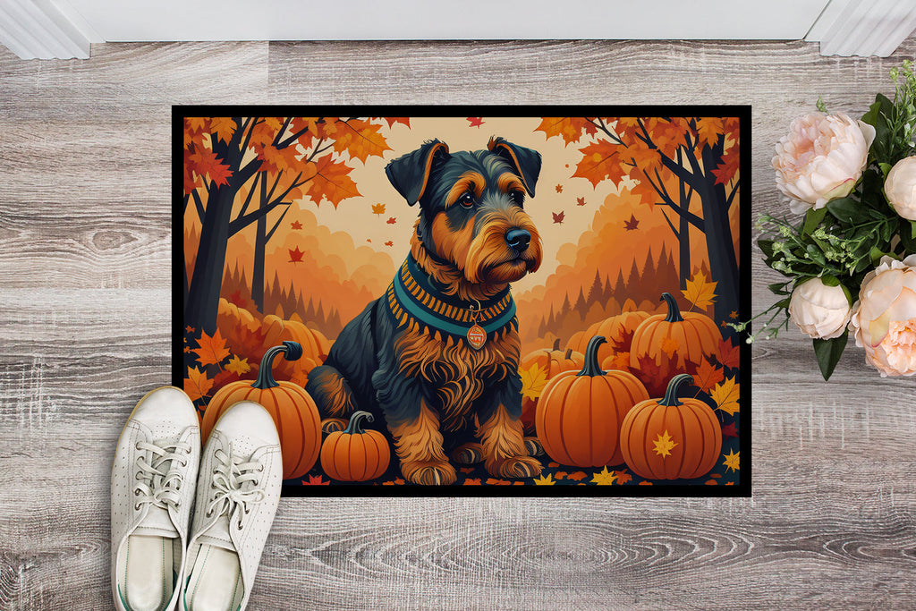 Airedale Terrier Fall Doormat Indoor Outdoor 24H X 36W Front Door Mat Rugs for Entryway, Non Slip Washable Low Pile,
