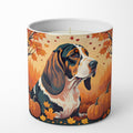 Basset Hound Fall Decorative Soy Candle Nature Soy Wax Essential Oil Home Decor Ideal for Bedroom Kitchen Bath Office Gift, 10 oz