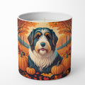 Bearded Collie Fall Decorative Soy Candle Nature Soy Wax Essential Oil Home Decor Ideal for Bedroom Kitchen Bath Office Gift, 10 oz