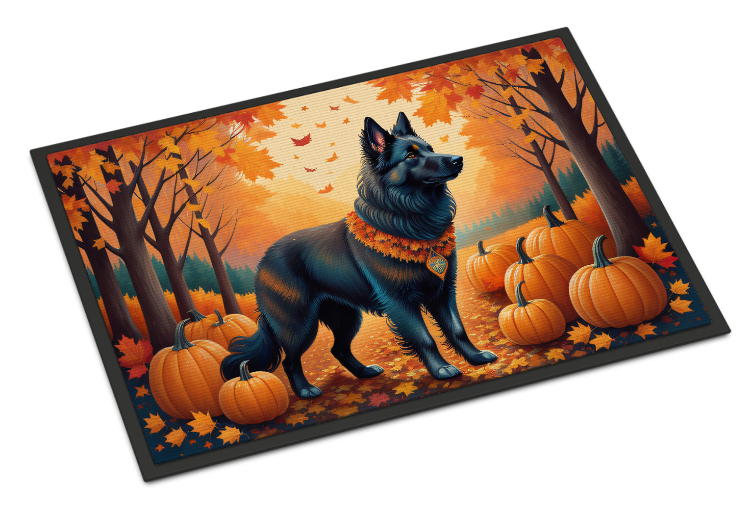 Belgian Sheepdog Fall Doormat Indoor Outdoor 24H X 36W Front Door Mat Rugs for Entryway, Non Slip Washable Low Pile,