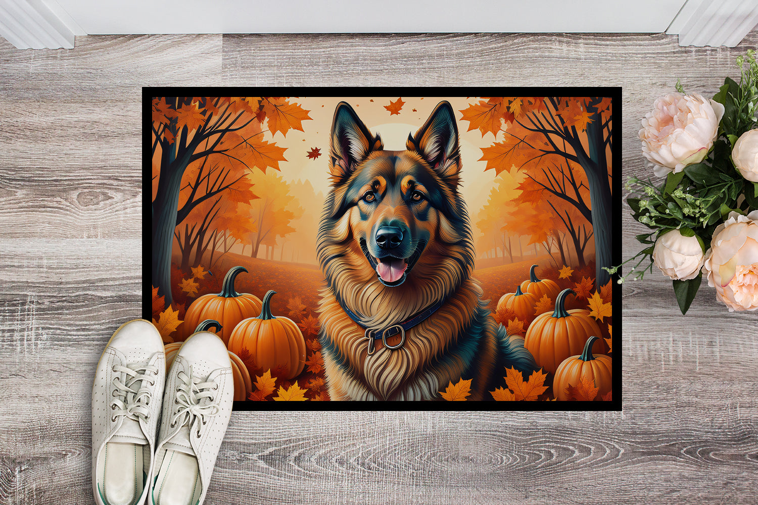 Belgian Tervuren Fall Doormat Indoor Outdoor 18H X 27W Front Door Mat Rugs for Entryway, Non Slip Washable