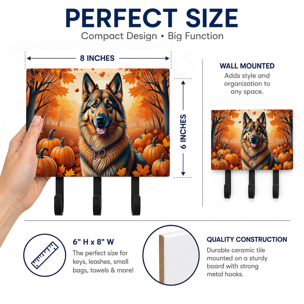 Belgian Tervuren Fall Leash or Key Holder Wall Hooks, Coat Rack Wall Mount, for Hanging Keys, Towels, Aprons, Leashes
