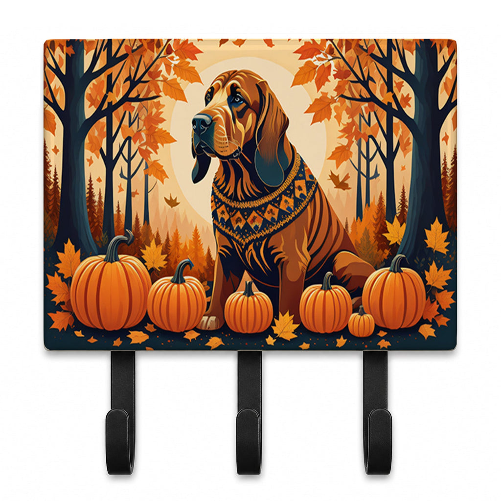 Bloodhound Fall Leash or Key Holder Wall Hooks, Coat Rack Wall Mount, for Hanging Keys, Towels, Aprons, Leashes