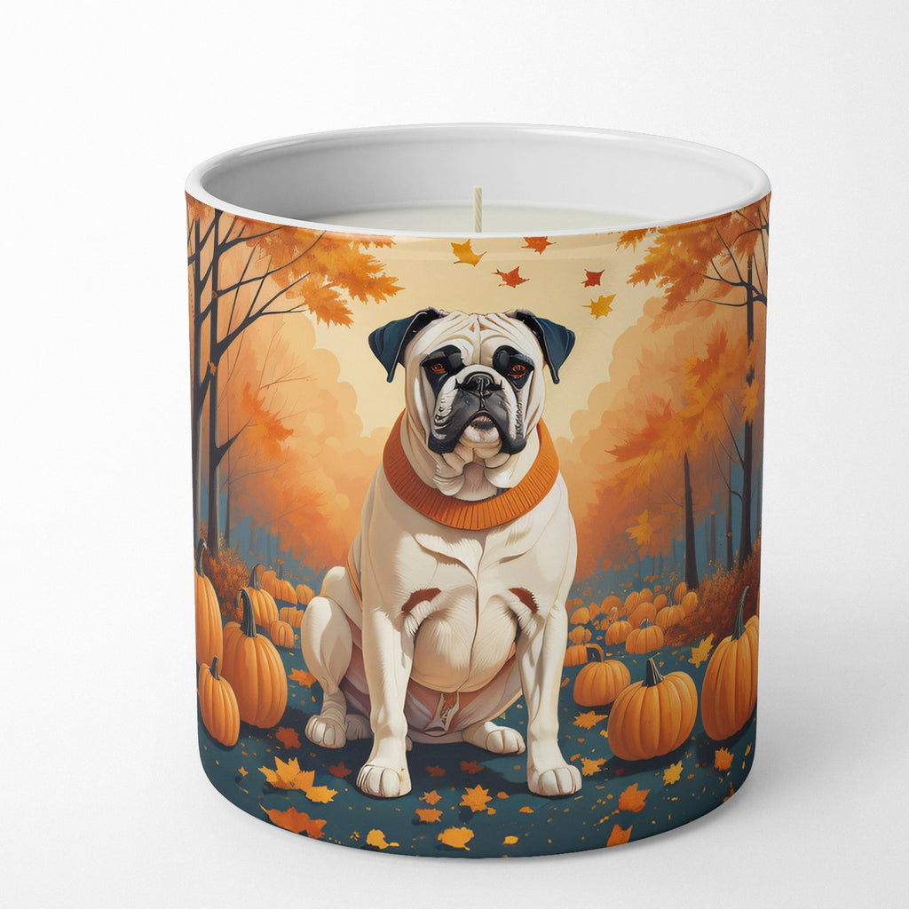 White Boxer Fall Decorative Soy Candle Nature Soy Wax Essential Oil Home Decor Ideal for Bedroom Kitchen Bath Office Gift, 10 oz