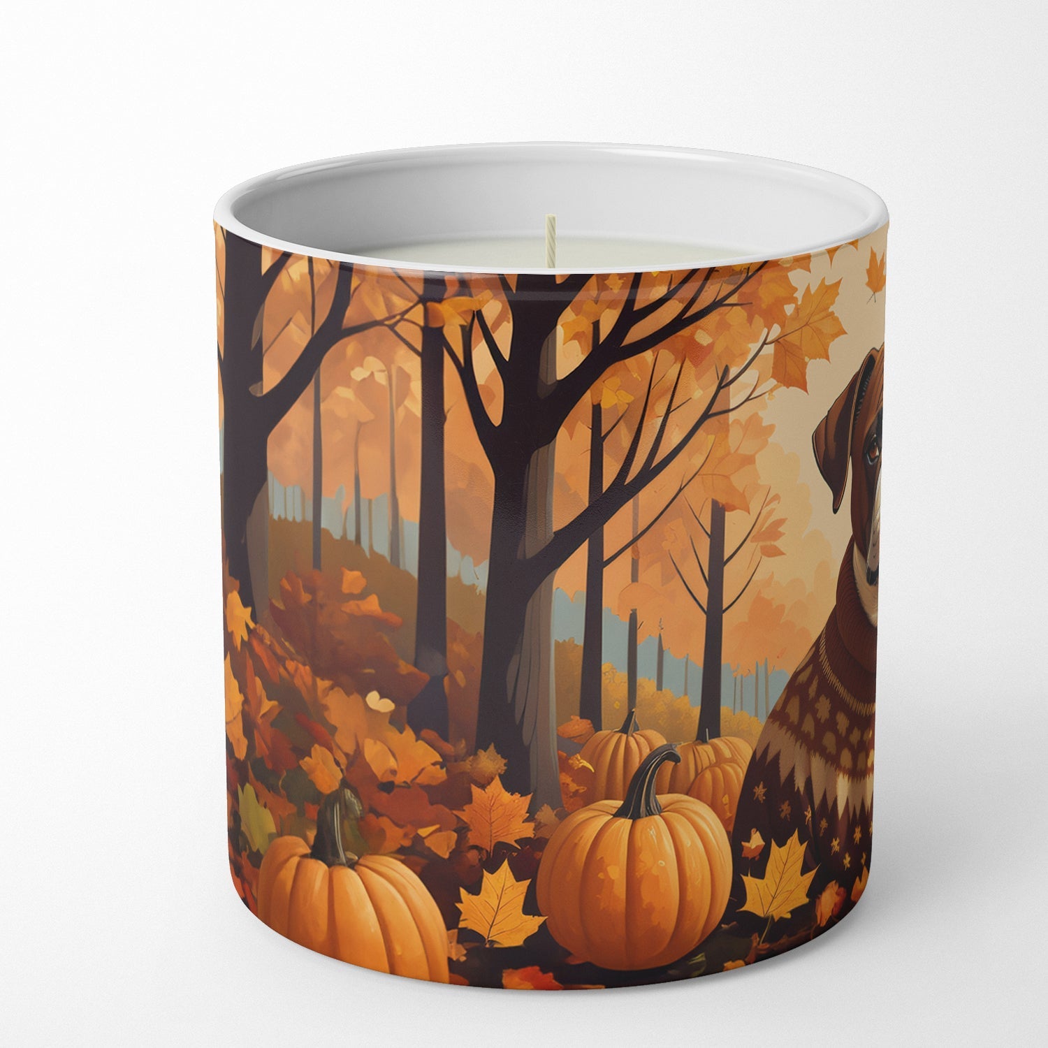 Boxer Fall Decorative Soy Candle Nature Soy Wax Essential Oil Home Decor Ideal for Bedroom Kitchen Bath Office Gift, 10 oz