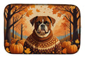 Boxer Fall Dish Drying Mat Absorbent Dish Drying Mat Pad for Kitchen Counter Dish Drainer Mat for Countertop, 14 x 21", Multicolor