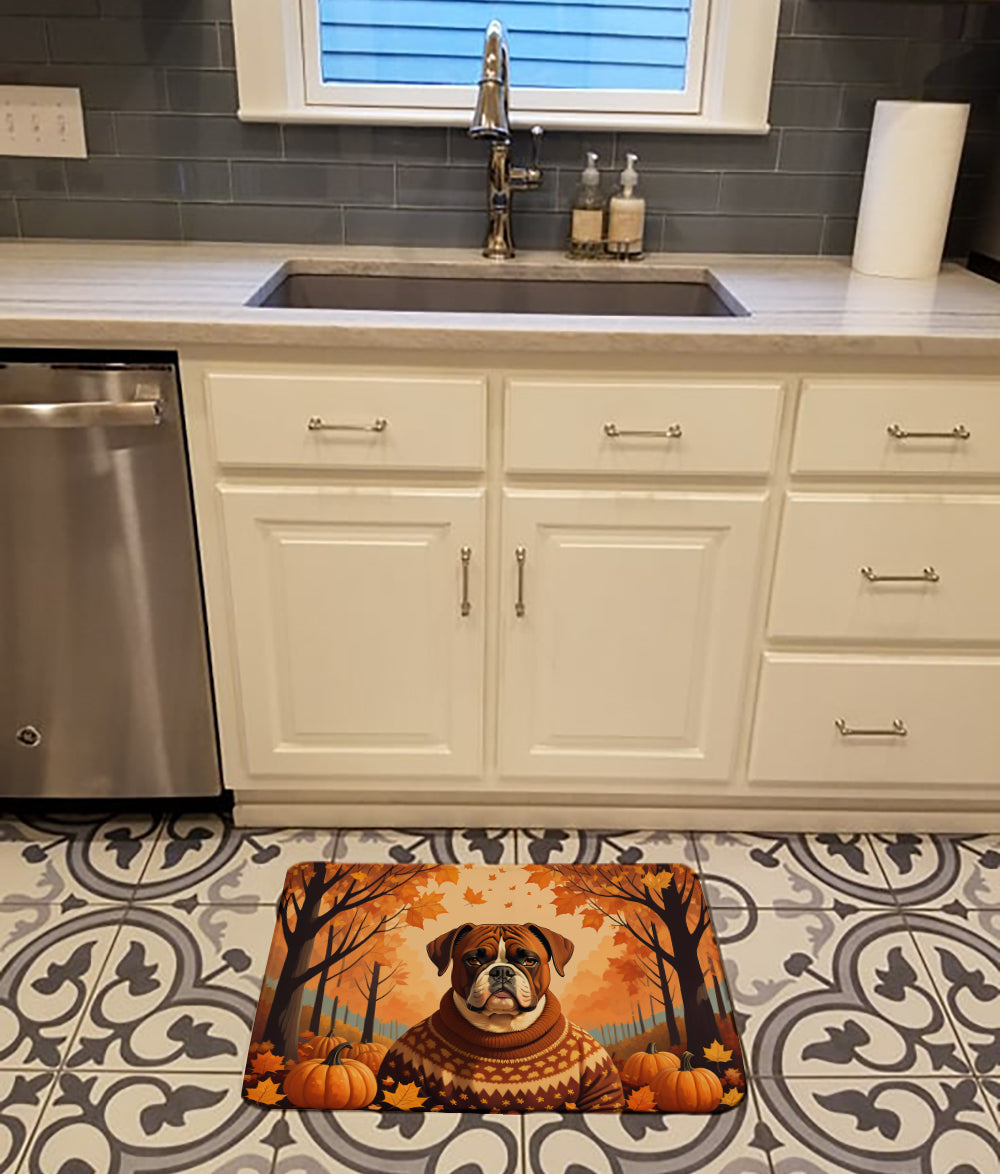 Boxer Fall Memory Foam Kitchen Mat Machine Washable Anti-Fatigue Cushion Comfort Bath or Kitchen Rug