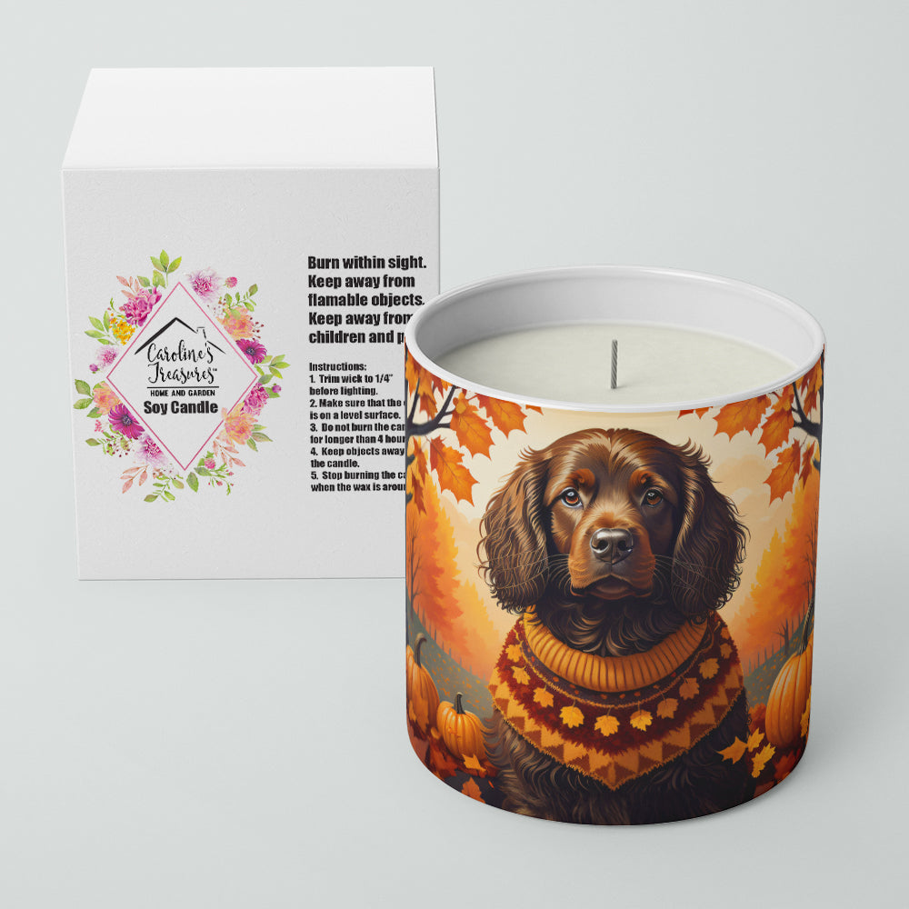 Boykin Spaniel Fall Decorative Soy Candle Nature Soy Wax Essential Oil Home Decor Ideal for Bedroom Kitchen Bath Office Gift, 10 oz