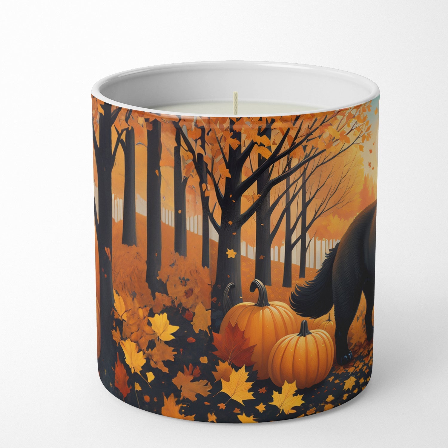Black Chow Chow Fall Decorative Soy Candle Nature Soy Wax Essential Oil Home Decor Ideal for Bedroom Kitchen Bath Office Gift, 10 oz