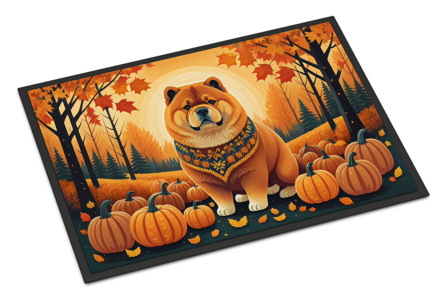 Chow Chow Fall Doormat Indoor Outdoor 24H X 36W Front Door Mat Rugs for Entryway, Non Slip Washable Low Pile,