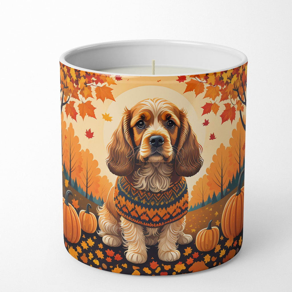 Cocker Spaniel Fall Decorative Soy Candle Nature Soy Wax Essential Oil Home Decor Ideal for Bedroom Kitchen Bath Office Gift, 10 oz