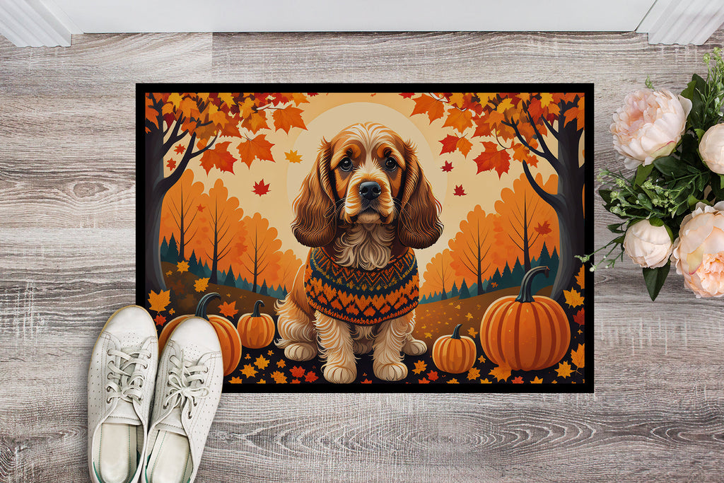 Cocker Spaniel Fall Doormat Indoor Outdoor 24H X 36W Front Door Mat Rugs for Entryway, Non Slip Washable Low Pile,
