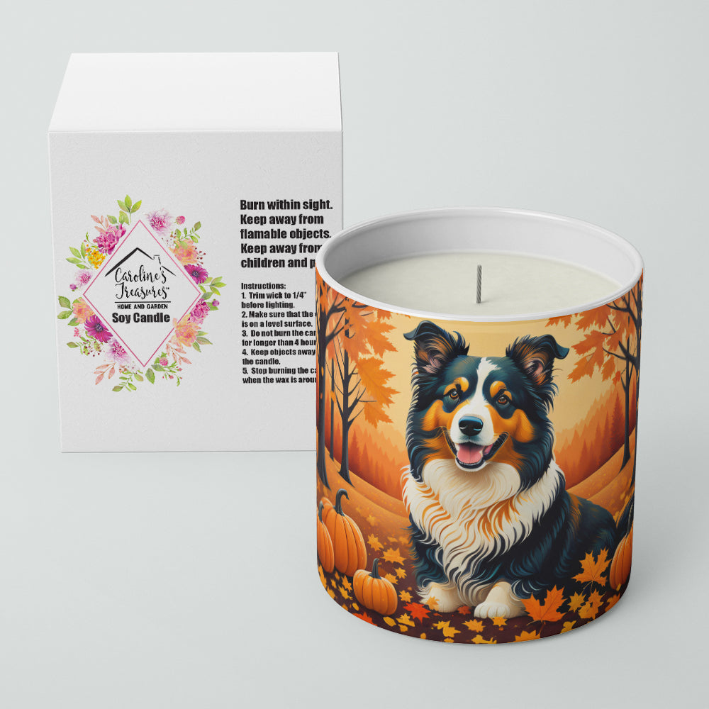 Collie Fall Decorative Soy Candle Nature Soy Wax Essential Oil Home Decor Ideal for Bedroom Kitchen Bath Office Gift, 10 oz