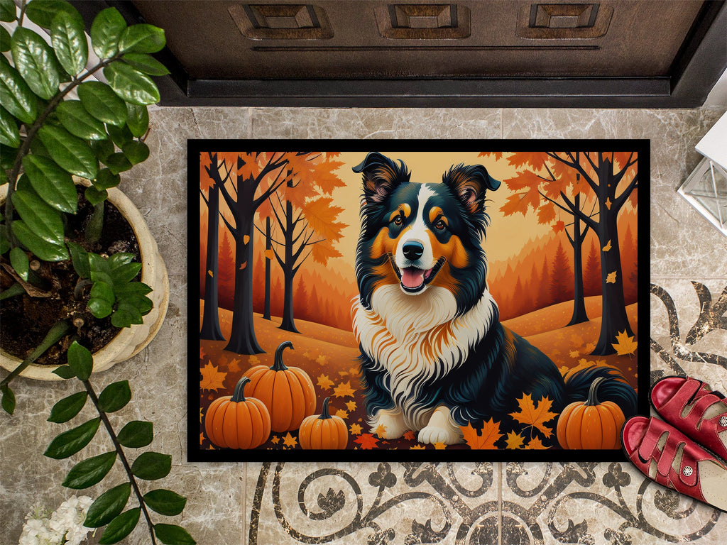 Collie Fall Doormat Indoor Outdoor 24H X 36W Front Door Mat Rugs for Entryway, Non Slip Washable Low Pile,
