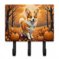 Corgi Fall Leash or Key Holder Wall Hooks, Coat Rack Wall Mount, for Hanging Keys, Towels, Aprons, Leashes