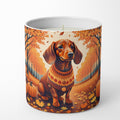 Dachshund Fall Decorative Soy Candle Nature Soy Wax Essential Oil Home Decor Ideal for Bedroom Kitchen Bath Office Gift, 10 oz