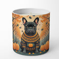 Black French Bulldog Fall Decorative Soy Candle Nature Soy Wax Essential Oil Home Decor Ideal for Bedroom Kitchen Bath Office Gift, 10 oz