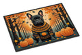 Black French Bulldog Fall Doormat Indoor Outdoor 24H X 36W Front Door Mat Rugs for Entryway, Non Slip Washable Low Pile,