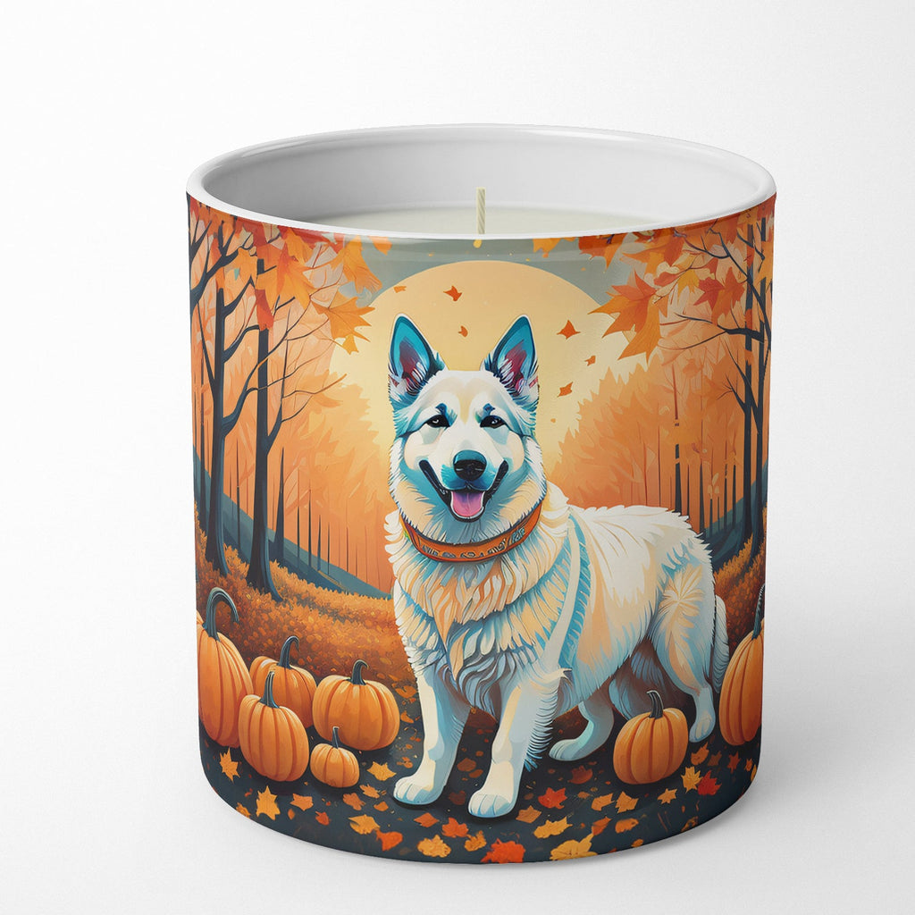 White German Shepherd Fall Decorative Soy Candle Nature Soy Wax Essential Oil Home Decor Ideal for Bedroom Kitchen Bath Office Gift, 10 oz
