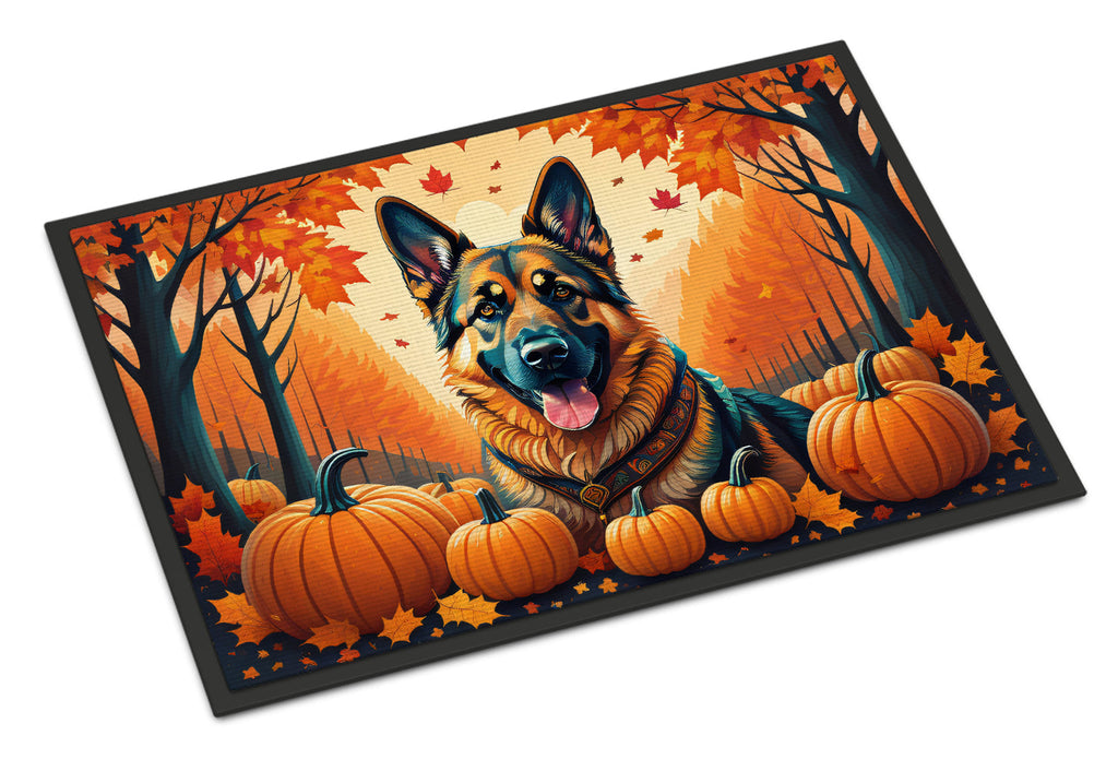 German Shepherd Fall Doormat Indoor Outdoor 24H X 36W Front Door Mat Rugs for Entryway, Non Slip Washable Low Pile,