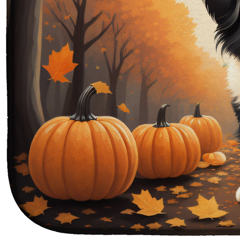 Japanese Chin Fall Dish Drying Mat Absorbent Dish Drying Mat Pad for Kitchen Counter Dish Drainer Mat for Countertop, 14 x 21", Multicolor