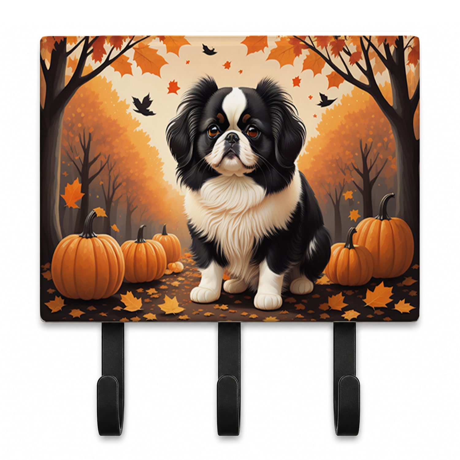 Japanese Chin Fall Leash or Key Holder Wall Hooks, Coat Rack Wall Mount, for Hanging Keys, Towels, Aprons, Leashes
