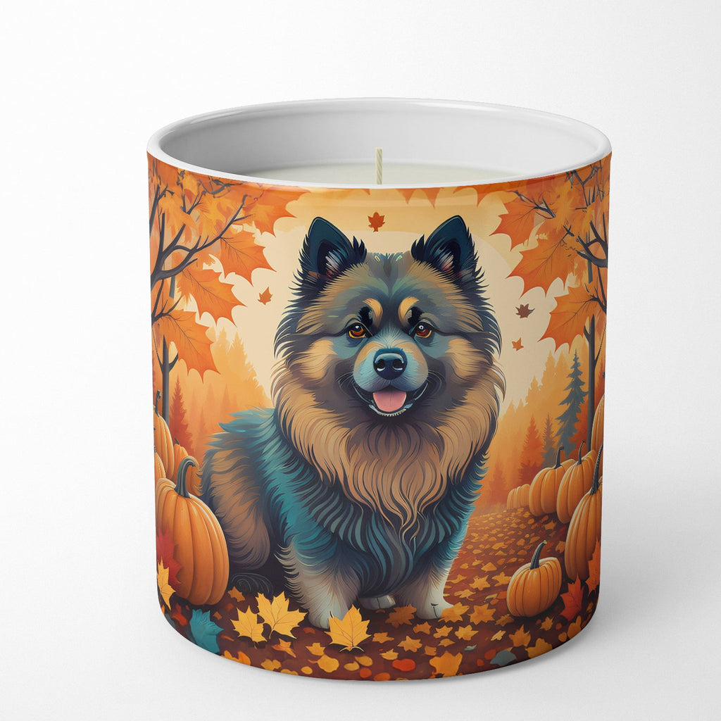 Keeshond Fall Decorative Soy Candle Nature Soy Wax Essential Oil Home Decor Ideal for Bedroom Kitchen Bath Office Gift, 10 oz