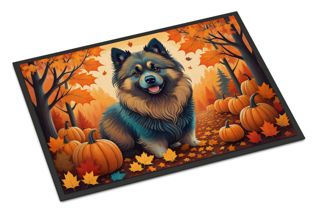 Keeshond Fall Doormat Indoor Outdoor 18H X 27W Front Door Mat Rugs for Entryway, Non Slip Washable