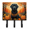 Black Labrador Retriever Fall Leash or Key Holder Wall Hooks, Coat Rack Wall Mount, for Hanging Keys, Towels, Aprons, Leashes
