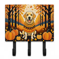 Yellow Labrador Retriever Fall Leash or Key Holder Wall Hooks, Coat Rack Wall Mount, for Hanging Keys, Towels, Aprons, Leashes