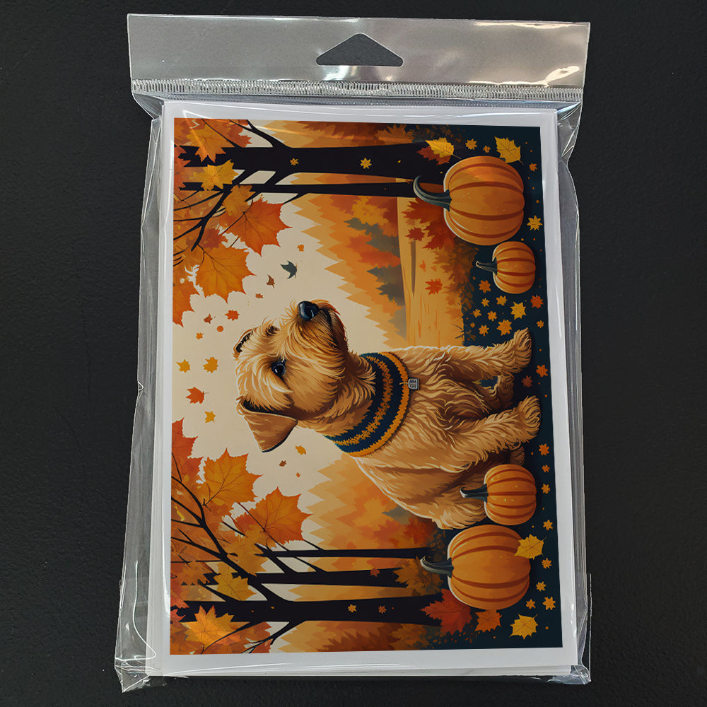 Lakeland Terrier Fall Greeting Cards Pack of 8 Blank Cards with Envelopes Whimsical A7 Size 5x7