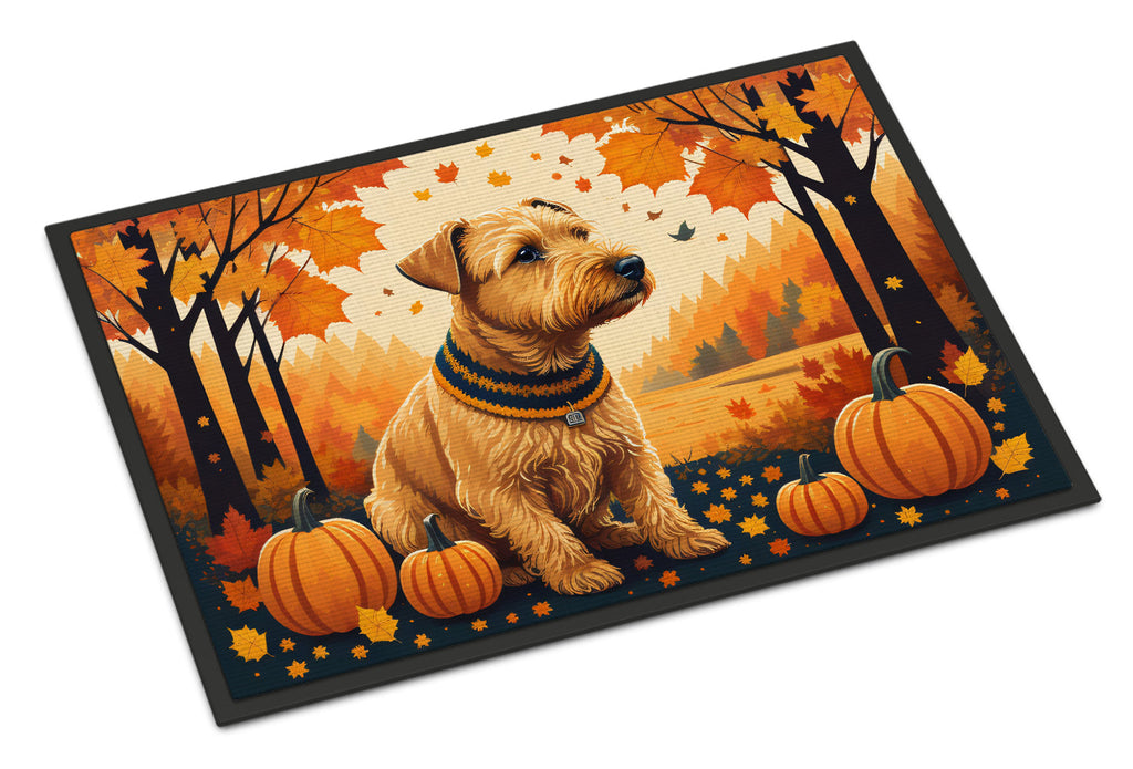 Lakeland Terrier Fall Doormat Indoor Outdoor 24H X 36W Front Door Mat Rugs for Entryway, Non Slip Washable Low Pile,