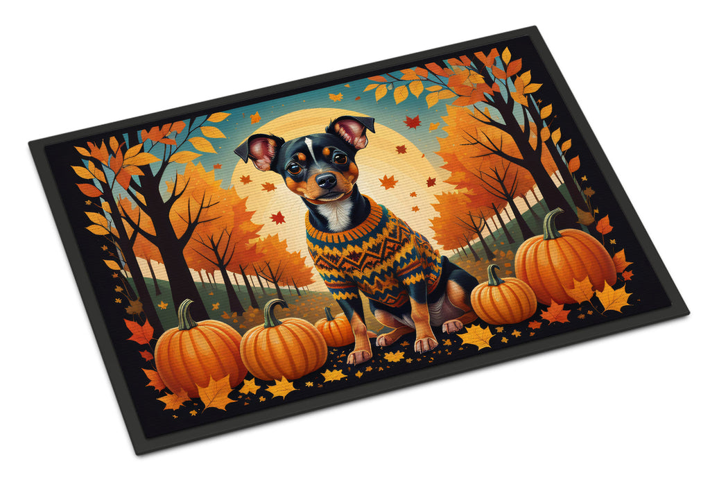 Miniature Pinscher Fall Doormat Indoor Outdoor 18H X 27W Front Door Mat Rugs for Entryway, Non Slip Washable