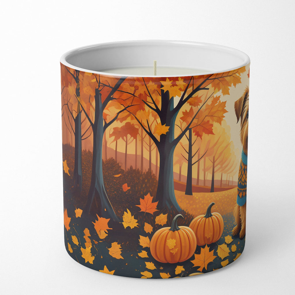 Norfolk Terrier Fall Decorative Soy Candle Nature Soy Wax Essential Oil Home Decor Ideal for Bedroom Kitchen Bath Office Gift, 10 oz