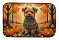 Norfolk Terrier Fall Dish Drying Mat Absorbent Dish Drying Mat Pad for Kitchen Counter Dish Drainer Mat for Countertop, 14 x 21", Multicolor