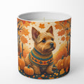 Norwich Terrier Fall Decorative Soy Candle Nature Soy Wax Essential Oil Home Decor Ideal for Bedroom Kitchen Bath Office Gift, 10 oz