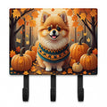 Pomeranian Fall Leash or Key Holder Wall Hooks, Coat Rack Wall Mount, for Hanging Keys, Towels, Aprons, Leashes