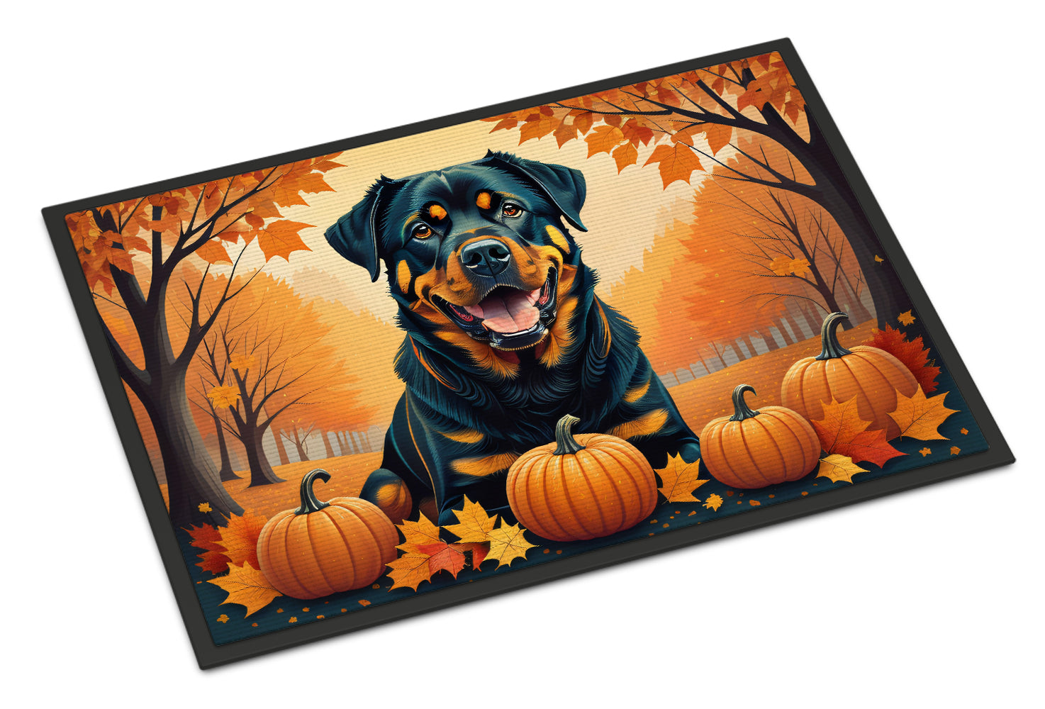 Rottweiler Fall Doormat Indoor Outdoor 24H X 36W Front Door Mat Rugs for Entryway, Non Slip Washable Low Pile,