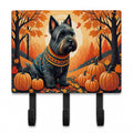 Scottish Terrier Fall Leash or Key Holder Wall Hooks, Coat Rack Wall Mount, for Hanging Keys, Towels, Aprons, Leashes