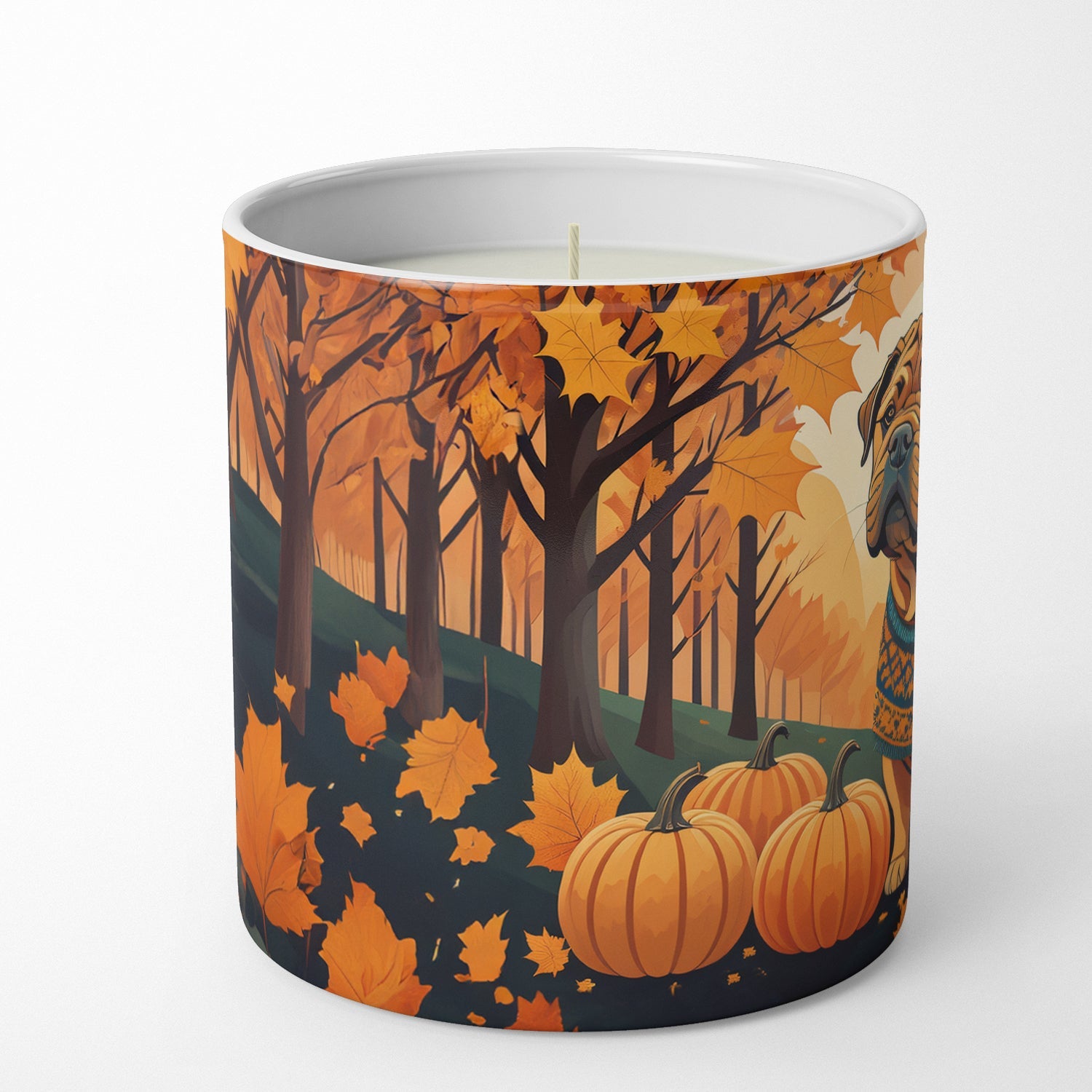 Shar Pei Fall Decorative Soy Candle Nature Soy Wax Essential Oil Home Decor Ideal for Bedroom Kitchen Bath Office Gift, 10 oz