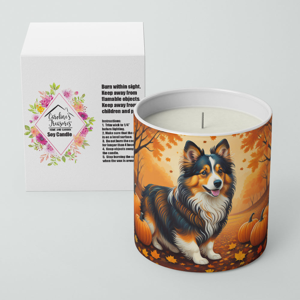 Sheltie Fall Decorative Soy Candle Nature Soy Wax Essential Oil Home Decor Ideal for Bedroom Kitchen Bath Office Gift, 10 oz