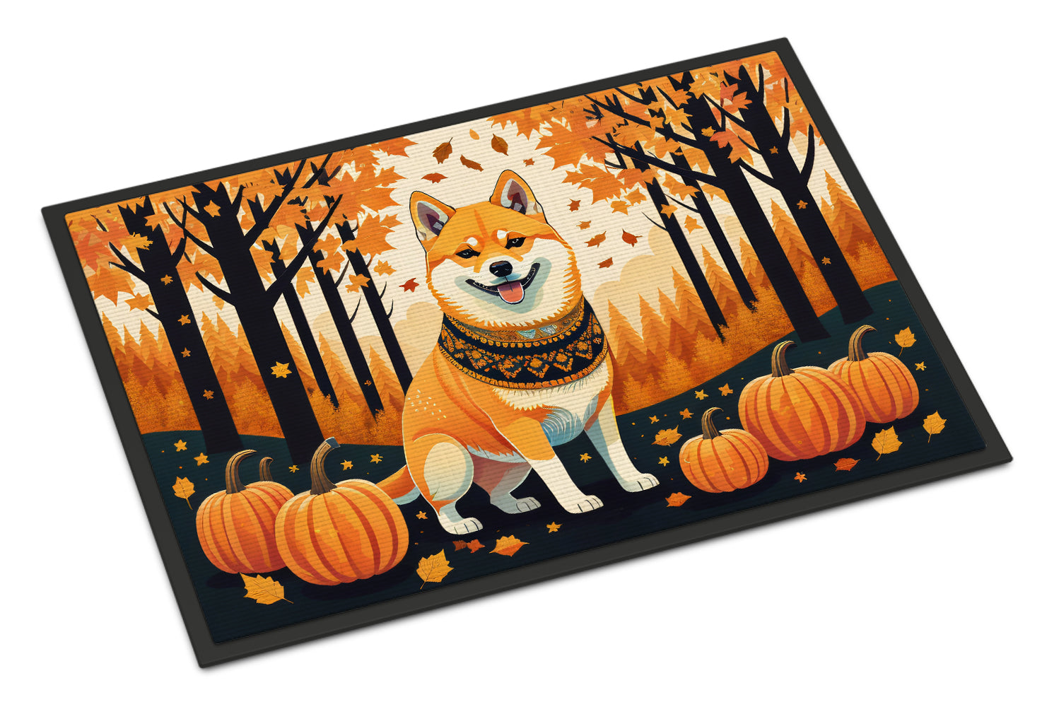 Shiba Inu Fall Doormat Indoor Outdoor 24H X 36W Front Door Mat Rugs for Entryway, Non Slip Washable Low Pile,